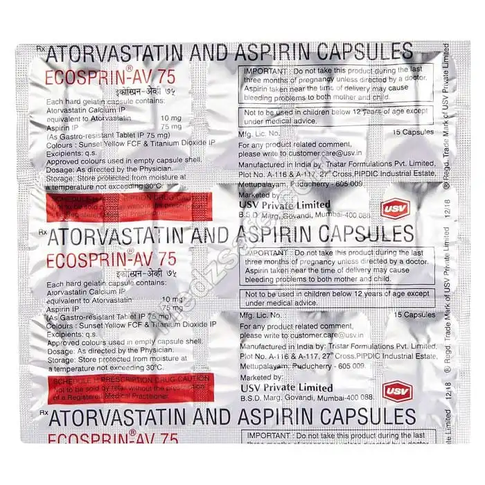 Ecosprin AV 75 Mg (Atorvastatin/Aspirin)