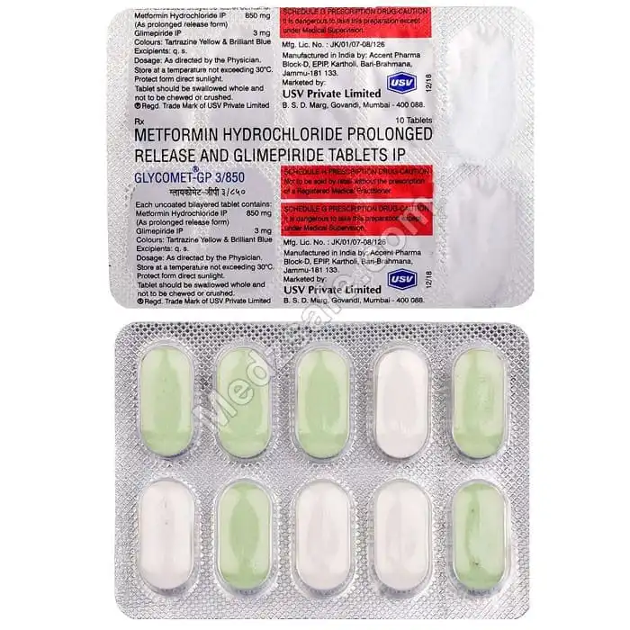 Glycomet-GP 3 Tablet (Metformin/Glimepiride)